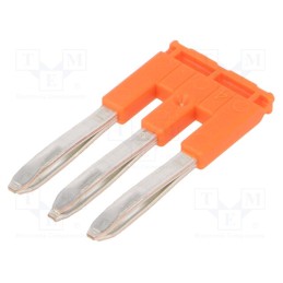 3 pcs x TE Connectivity - 1SNK905303R0000 (JB5-3) - Comb bridge, ways: 3, orange, Width: 5.2mm, SNK, 600V, Ht: 13.4mm