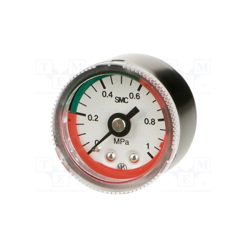 1 pcs x SMC-G46-4-01-L - Manometer, 0÷4bar, Mat: steel, Thread: R 1/8', outside, 42.5mm