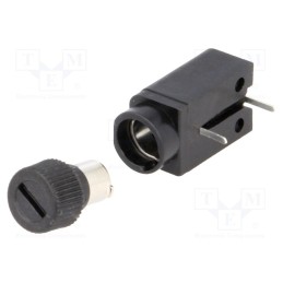 1 pcs x SCHURTER - 31.3501 - Fuse holder, cylindrical fuses, THT, 5x20mm, -40÷85°C, 6.3A, black