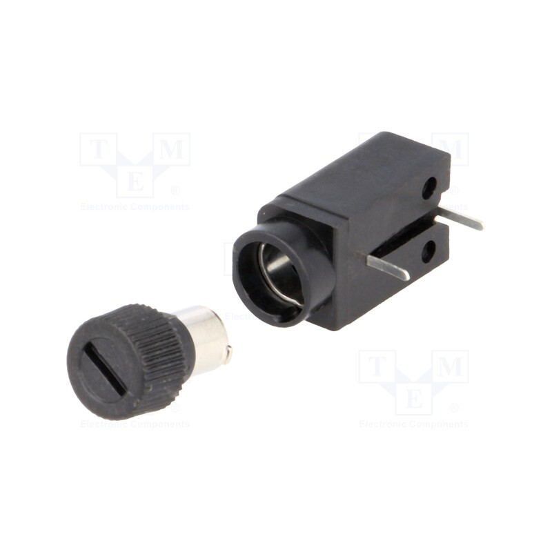 1 pcs x SCHURTER - 31.3501 - Fuse holder, cylindrical fuses, THT, 5x20mm, -40÷85°C, 6.3A, black