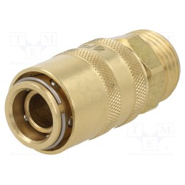 1 pcs x PNEUMAT-S09H GZ12 - Quick connection coupling, straight, max.15bar, brass, Seal: FPM
