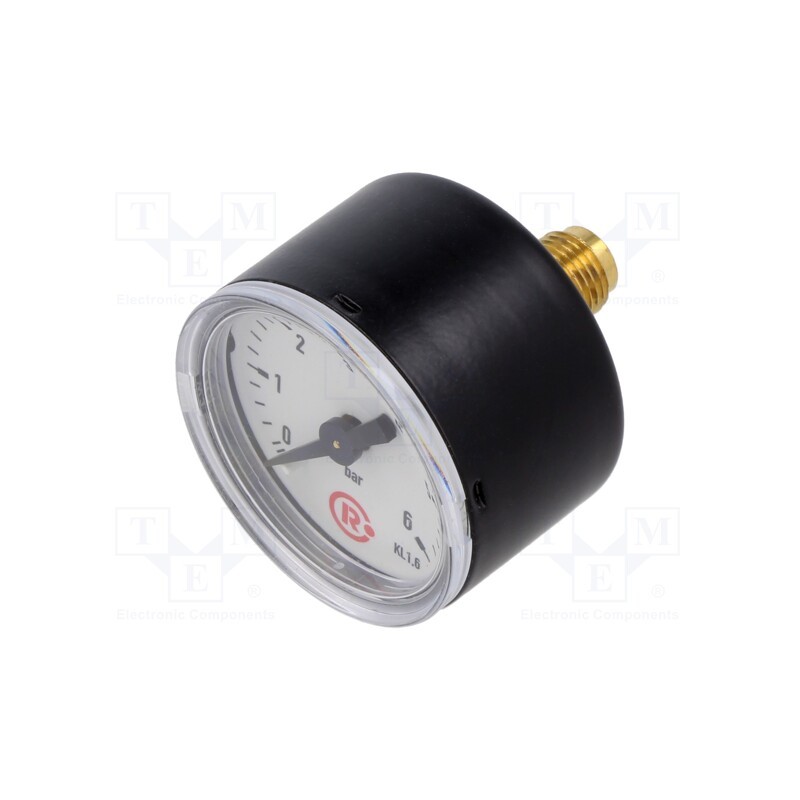 1 pcs x PNEUMAT-110.45 - Manometer, 0÷6bar, 40mm, non-aggressive liquids,inert gases