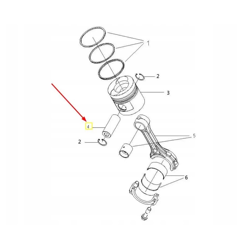 A498b 04004a piston pin