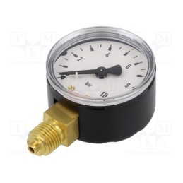 1 pcs x PNEUMAT-106 - Manometer, 0÷10bar, 50mm, non-aggressive liquids,inert gases