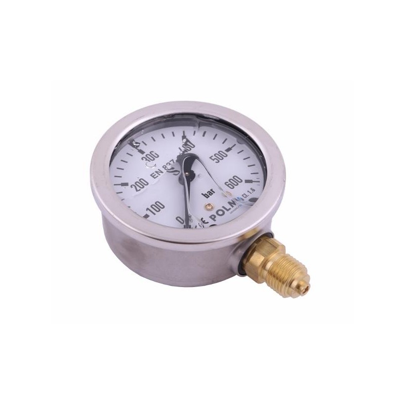 Glycerin manometer m63 0 600 bar bottom connection
