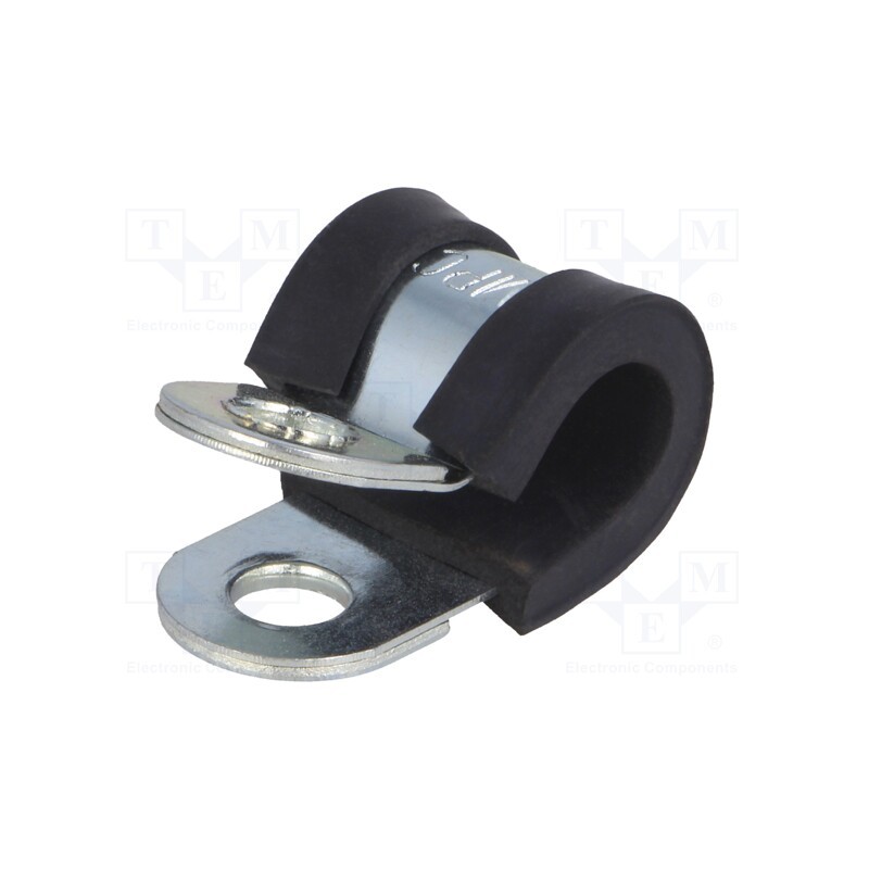 1 pcs x MPC INDUSTRIES - LKD10915 - Fixing clamp, ØBundle : 9mm, W: 15mm, steel, Cover material: EPDM