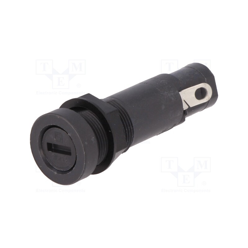 1 pcs x SCHURTER - 31.1753 - Fuse holder, cylindrical fuses, 5x20mm, 10A, on panel, black, FEU