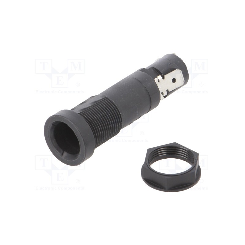 1 pcs x SCHURTER - 31.1694 - Fuse holder, cylindrical fuses, 10A, on panel, black, 250VAC, FEU