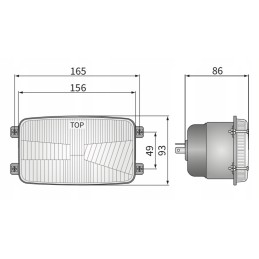 Headlamp h4 wesem re 21479 156x93mm zetor