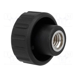 1 pcs x ELESA+GANTER - 6522 - Knob, Ø: 20mm, Int.thread: M6, 6mm, H: 16mm, polyamide, knurled