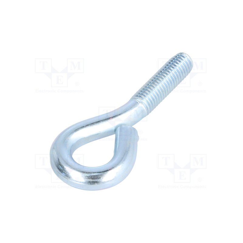 1 pcs x DROMET - HO10.80 - Hook, ring, steel, zinc, Thread len: 32mm, Overall len: 80mm