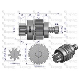 Case magneton starter coupling assembly