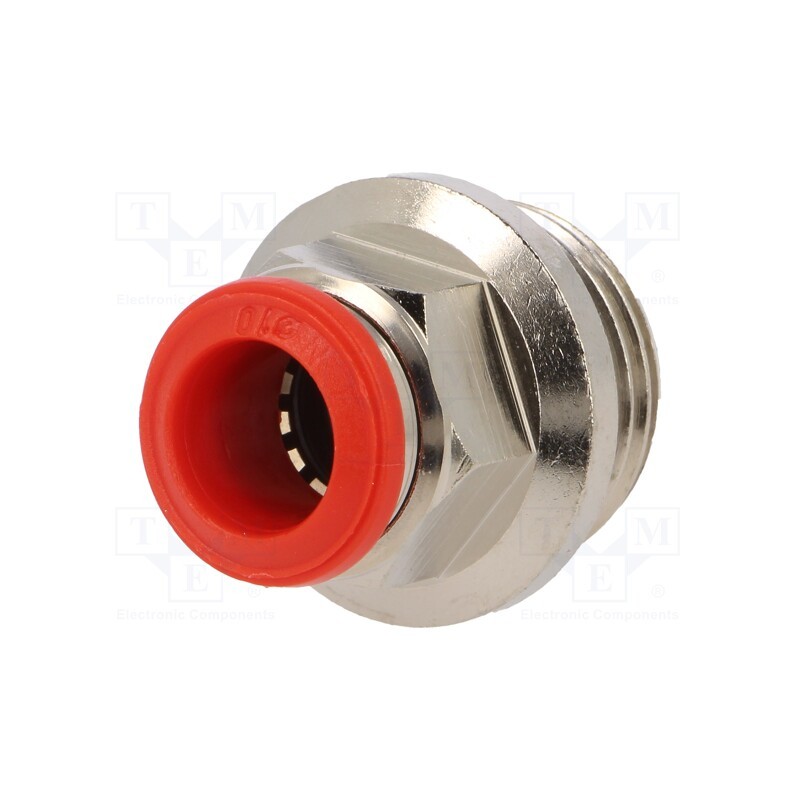 1 pcs x AIGNEP-50020 10-1/2 - Push-in fitting, straight, -0.99÷20bar, nickel plated brass