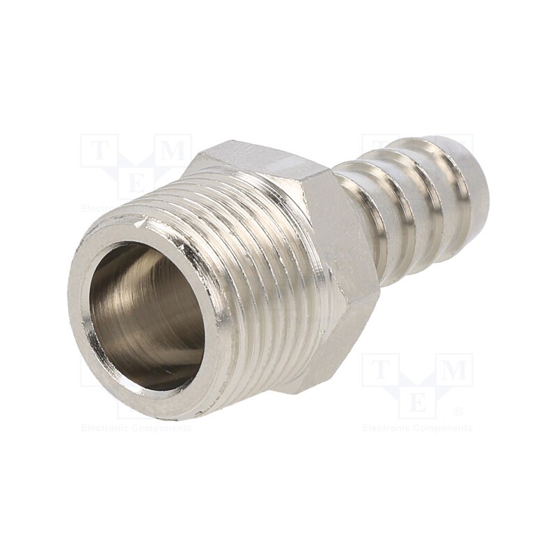 2 pcs x PNEUMAT-3040 10-3/8 - Push-in fitting, connector pipe, nickel plated brass, 10mm