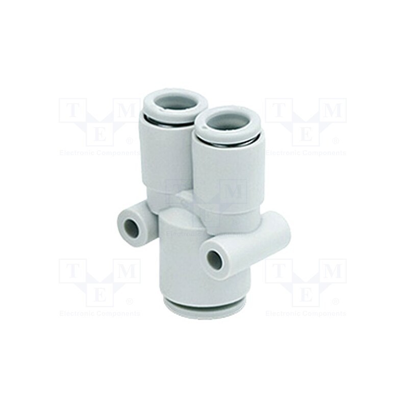 1 pcs x SMC-KQ2U06-00A - Tee fitting, plug-in, -1÷10bar, polypropylene, -5÷60°C