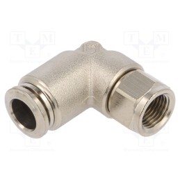 1 pcs x AIGNEP-57106 8-1/8 - Push-in fitting, angled, -0.99÷20bar, nickel plated brass