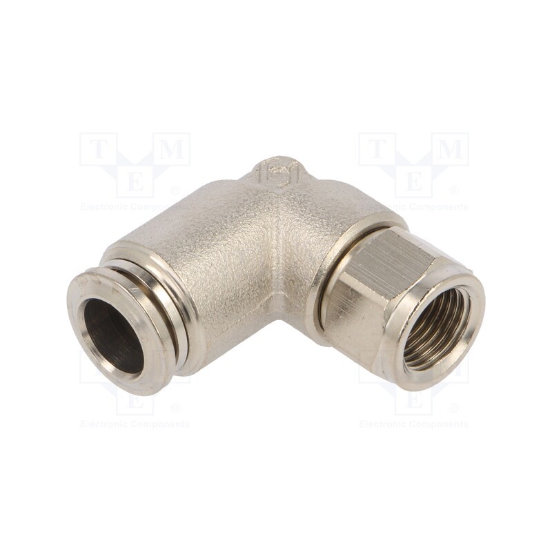 1 pcs x AIGNEP-57106 8-1/8 - Push-in fitting, angled, -0.99÷20bar, nickel plated brass