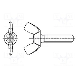 1 pcs x BOSSARD - 1110926 - Screw, M8x30, 1.25, Head: wing, steel, zinc, DIN 316, 30mm