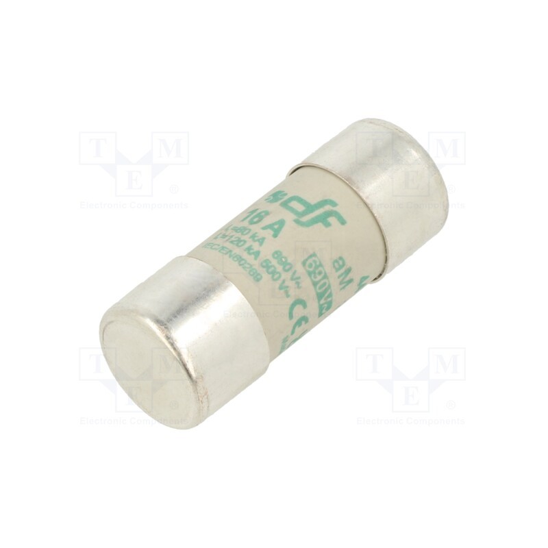 1 pcs x DF ELECTRIC - 442216 - Fuse: fuse, aM, 16A, 690VAC, ceramic,cylindrical,industrial