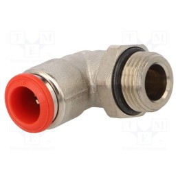 1 pcs x AIGNEP-50116 10-3/8 - Push-in fitting, angled, -0.99÷20bar, nickel plated brass