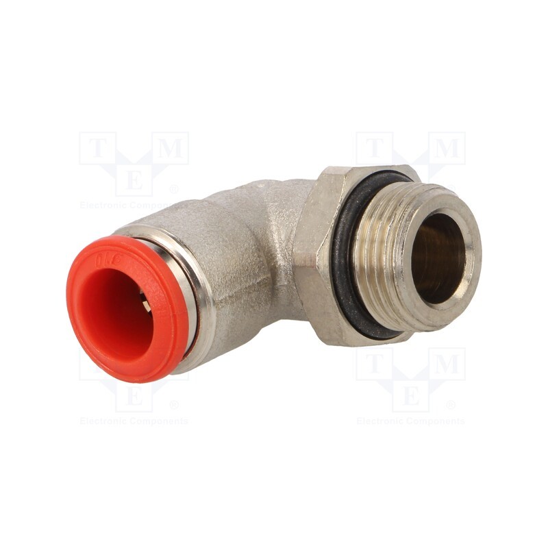 1 pcs x AIGNEP-50116 10-3/8 - Push-in fitting, angled, -0.99÷20bar, nickel plated brass