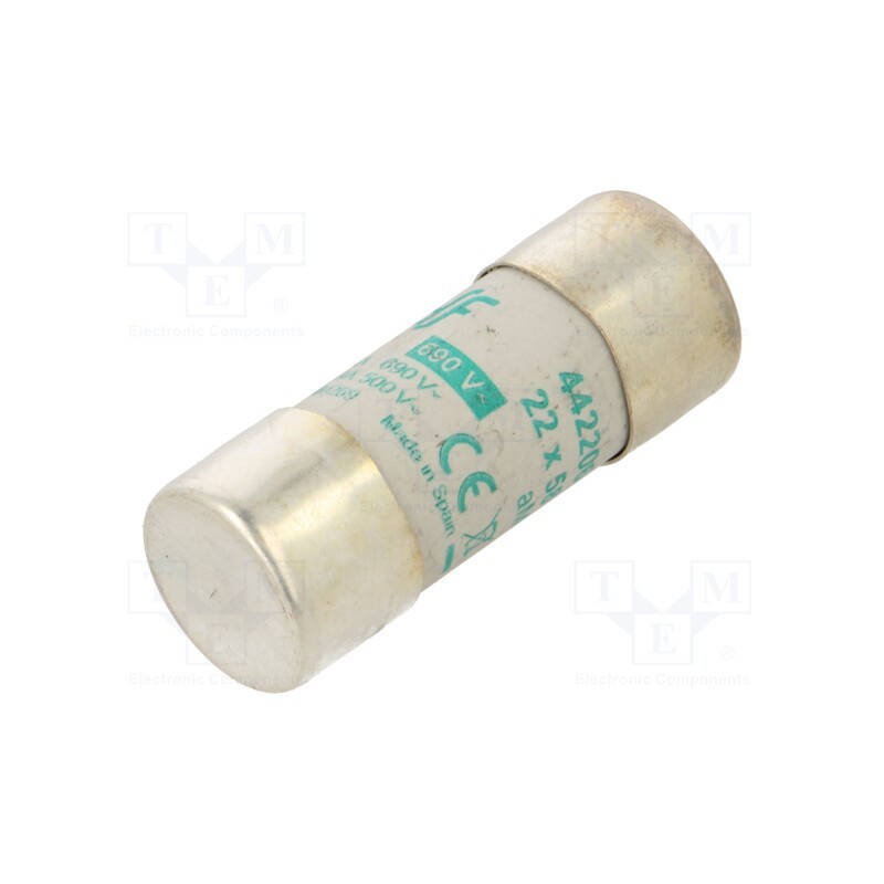 1 pcs x DF ELECTRIC - 442206 - Fuse: fuse, aM, 6A, 690VAC, ceramic,cylindrical,industrial