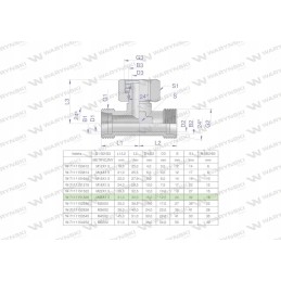 Symmetrical metric hydraulic tee bab m26