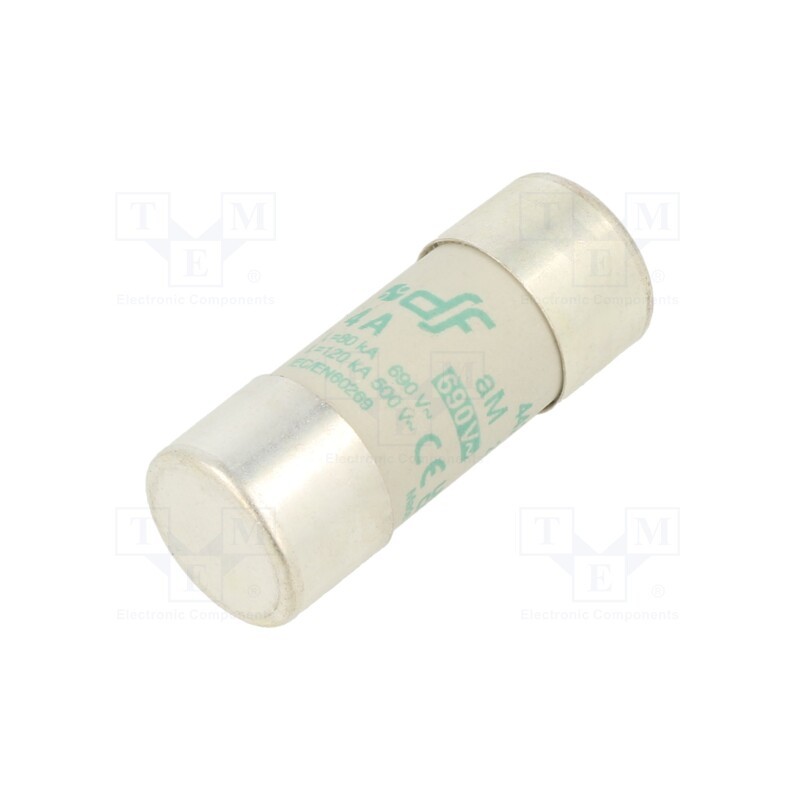 1 pcs x DF ELECTRIC - 442204 - Fuse: fuse, aM, 4A, 690VAC, ceramic,cylindrical,industrial