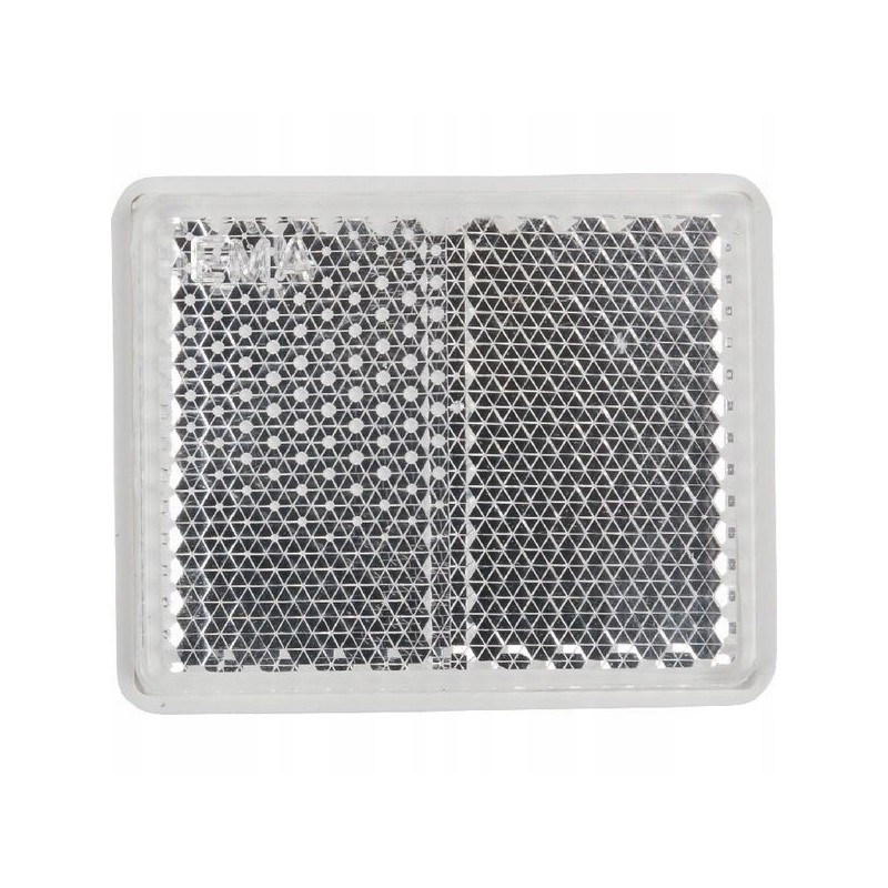 Square reflector, glued, white, 39 x 40 mm l