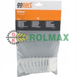 Square reflector, glued, white, 39 x 40 mm l