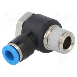 1 pcs x FESTO-153088 - Push-in fitting, angled 90°, -0.95÷6bar, Gasket: NBR rubber, QS