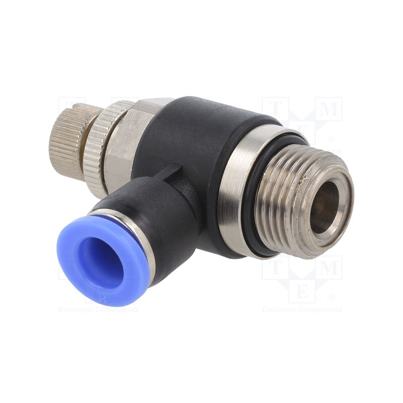 1 pcs x PNEUMAT-188.038-8 - Throttle-check valve, -0.95÷15bar, nickel plated brass,PBT