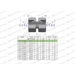 Metric hydraulic connector AA M12x1 5 Warynski