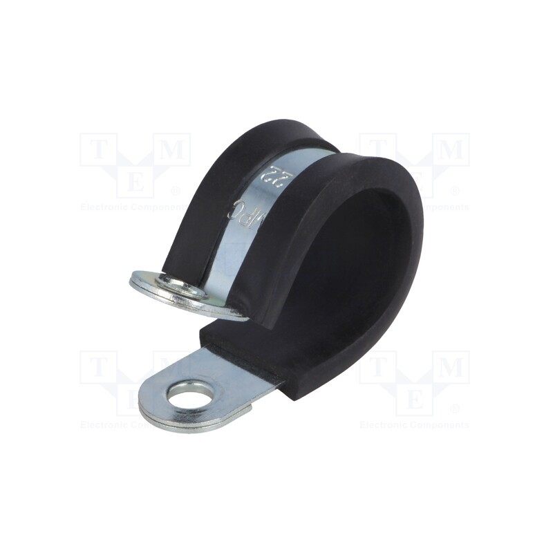 1 pcs x MPC INDUSTRIES - LKD12215 - Fixing clamp, ØBundle : 22mm, W: 15mm, steel, Cover material: EPDM