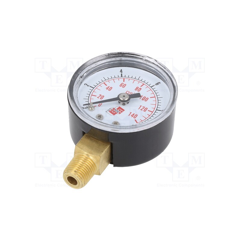 1 pcs x PNEUMAT-M40R.PL010G18 - Manometer, 0÷10bar, non-aggressive liquids,inert gases, 40mm