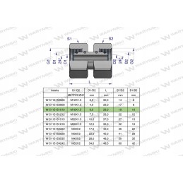 Metric hydraulic connector AA M16x1 5 Warynski