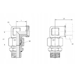 Ewsd10l elbow connector with nut m16x1 5 10l