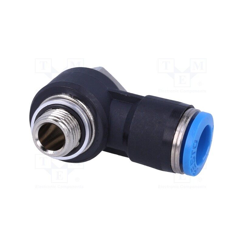 1 pcs x FESTO-186140 - Push-in fitting, angled 90°, -0.95÷6bar, Gasket: NBR rubber, QS