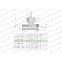 Symmetrical metric hydraulic tee bab m18