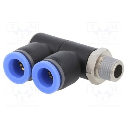 1 pcs x PNEUMAT-164.018-8 - Plug-in distributor, -0.95÷15bar, nickel plated brass,PBT