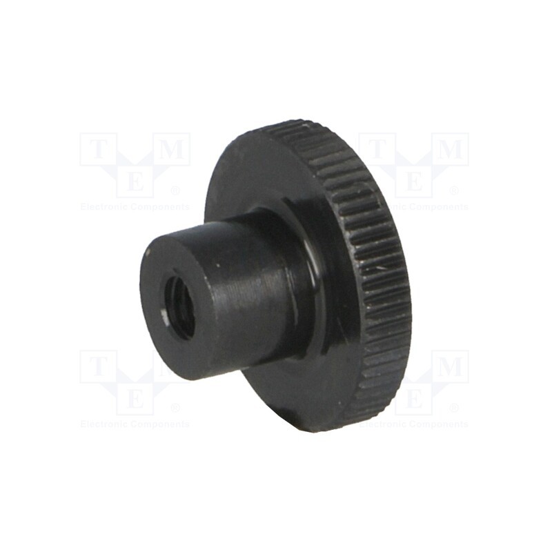 1 pcs x ELESA+GANTER - DIN 466-M3 - Knob, Ø: 12mm, Int.thread: M3, H: 7.5mm, steel, DIN 466, knurled