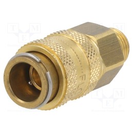 1 pcs x PNEUMAT-S21 GZ18 - Quick connection coupling, straight, max.35bar, brass, D: 17mm