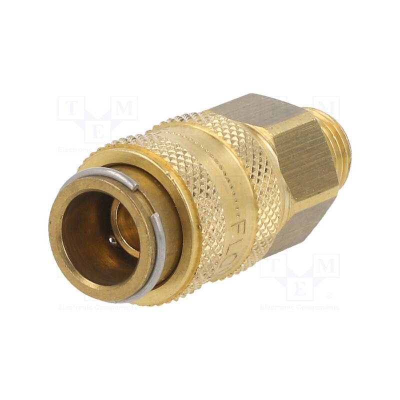 1 pcs x PNEUMAT-S21 GZ18 - Quick connection coupling, straight, max.35bar, brass, D: 17mm