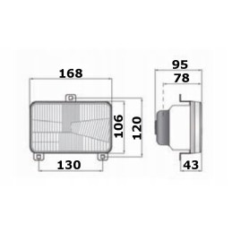 H4 headlight housing 3 functions df agrostar ip54