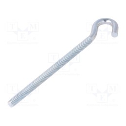 1 pcs x DROMET - HZ.8160 - Hook, angular, steel, zinc, Thread len: 120mm, Overall len: 160mm