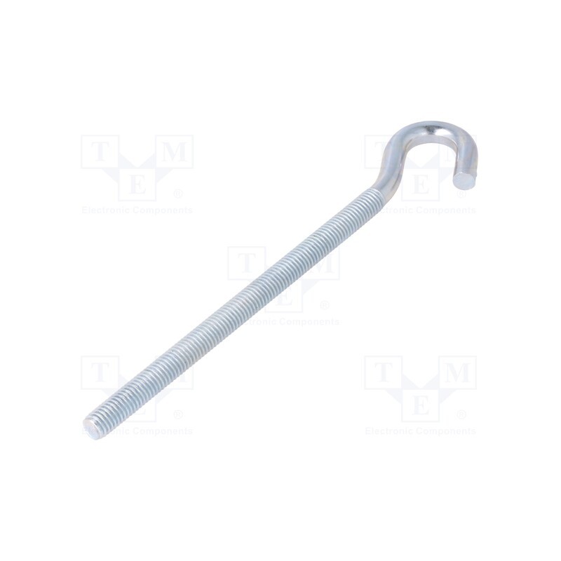 1 pcs x DROMET - HZ.8160 - Hook, angular, steel, zinc, Thread len: 120mm, Overall len: 160mm