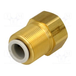 1 pcs x SMC-KQ2E10-03A - Push-in fitting, threaded,straight, -1÷10bar, brass, -5÷60°C