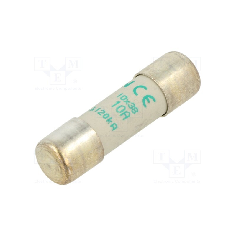 1 pcs x MERSEN - FR10AM50V10 - Fuse: fuse, aM,time-lag, 10A, 500VAC, 10x38mm