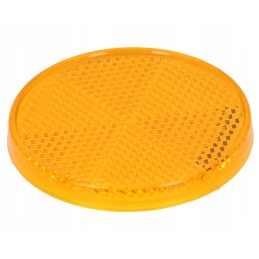 Round orange reflector, glued, 60mm