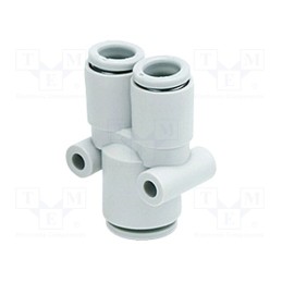 1 pcs x SMC-KQ2U12-00A - Tee fitting, plug-in, -1÷10bar, polypropylene, -5÷60°C